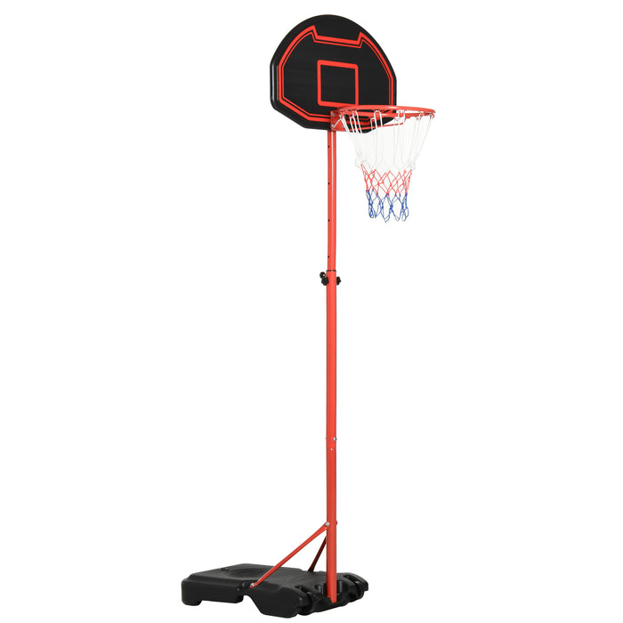 Adjustable Basketball Hoop Stand with Sturdy Steel Frame - Black/Red, Perfect for Outdoor Games - Ideal for Home Court & Player Training