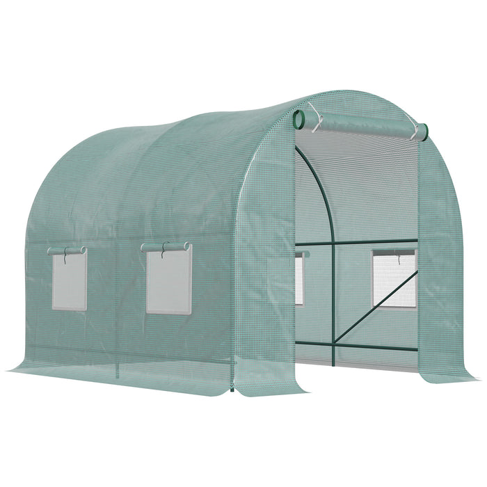 Reinforced Polytunnel Walk-In Greenhouse - 2.5x2m Waterproof & Sturdy Garden Structure with Galvanized Base - Ideal for Plant Growth and Protection