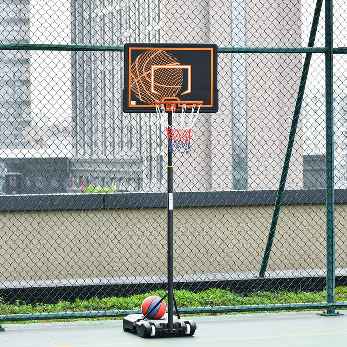 Adjustable 1.56m-2.1m Basketball Stand with Wheels - Portable Hoop & Backboard System, 38cm Rim Diameter - Ideal for Kids and Teenagers, Indoor & Outdoor Play