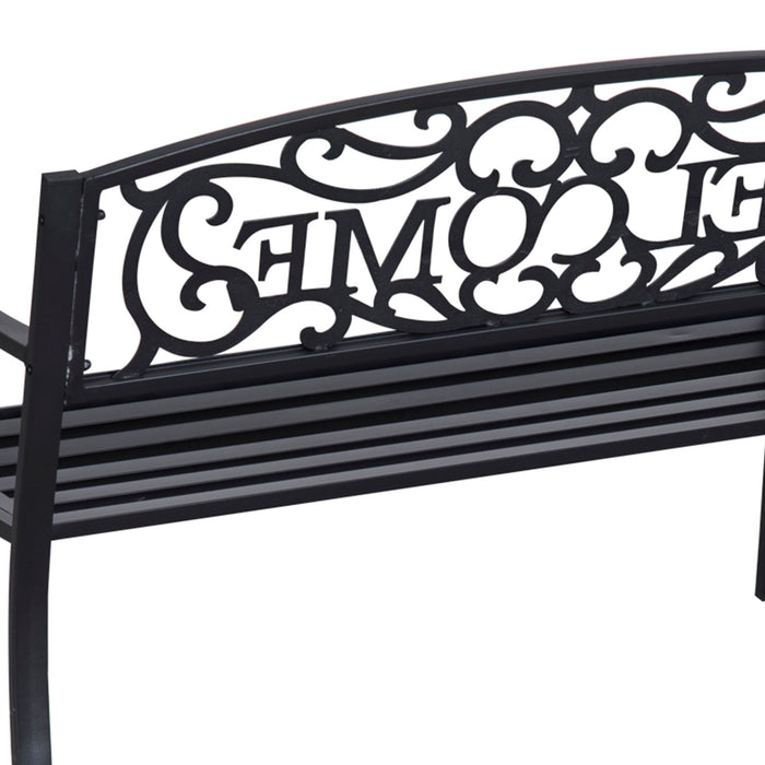 2-Person Metal Patio Bench - Outdoor Seating for Garden, Park, & Porch - Durable Weather-Resistant Love Seat