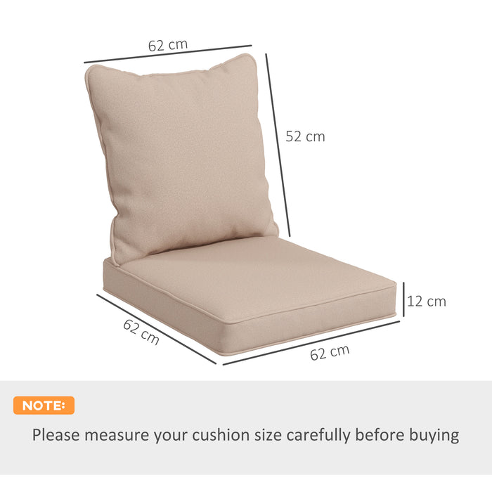 Beige Indoor/Outdoor Chair Cushion - 1-Piece Back and Seat Pillow for Patio Comfort - Perfect for Sprucing Up Garden Seating