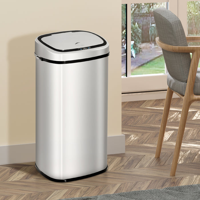 Automatic Sensor Kitchen Trash Can, 68L - Stainless Steel, Touchless Lid Operation - Convenient Waste Disposal for Home & Office