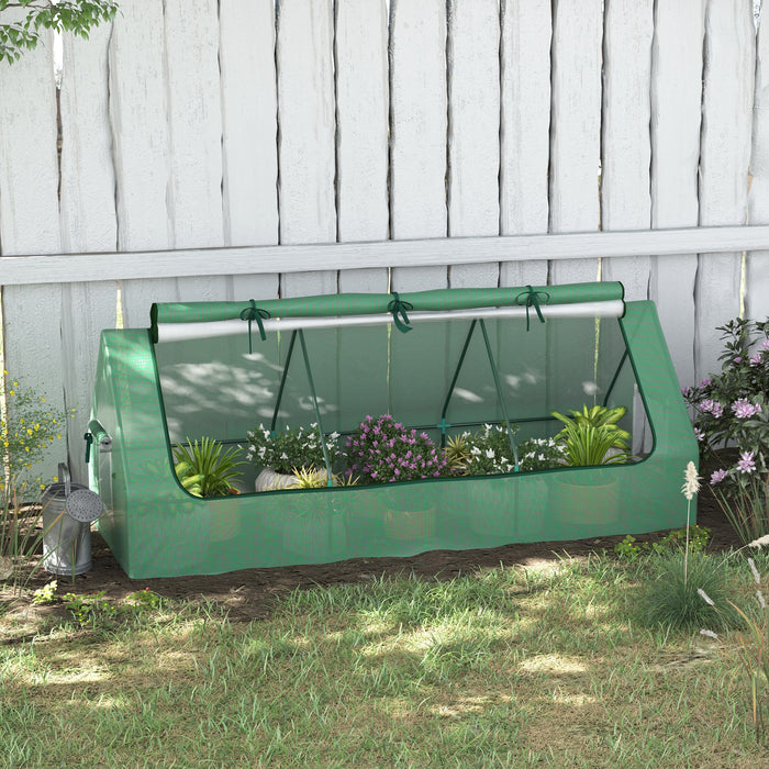 Portable Polytunnel Greenhouse - 240x90x90cm with Ventilated Mesh Windows - Ideal for Indoor and Outdoor Gardening