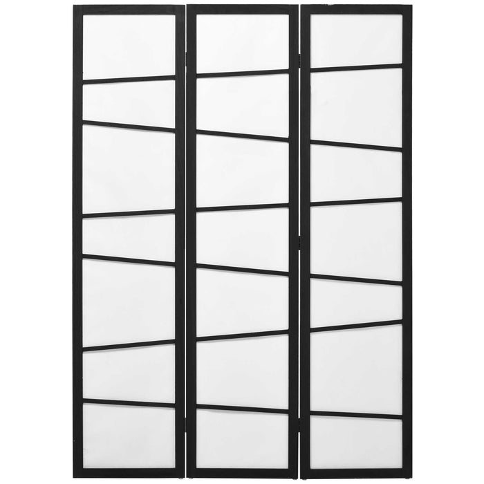 3-Panel Wooden Room Divider - Folding Privacy Screen & Freestanding Partition Separator - Ideal for Bedroom Space Management and Decor, White