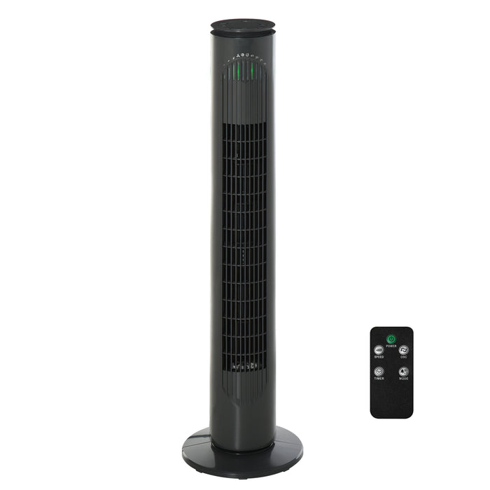 Freestanding 30-Inch Tower Fan with LED Display - 3 Speed Settings, 70° Oscillation, 10-Hour Timer, 3 Modes - Includes 5M Remote Control for Convenient Cooling