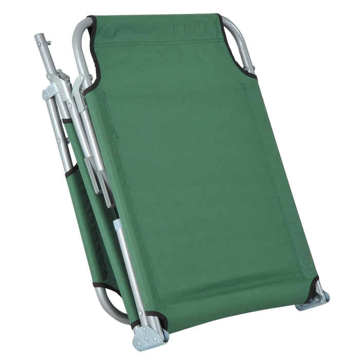 Adjustable Portable Lounger - Durable Oxford Cloth Construction in Green - Comfortable Outdoor Relaxation and Sunbathing Chair