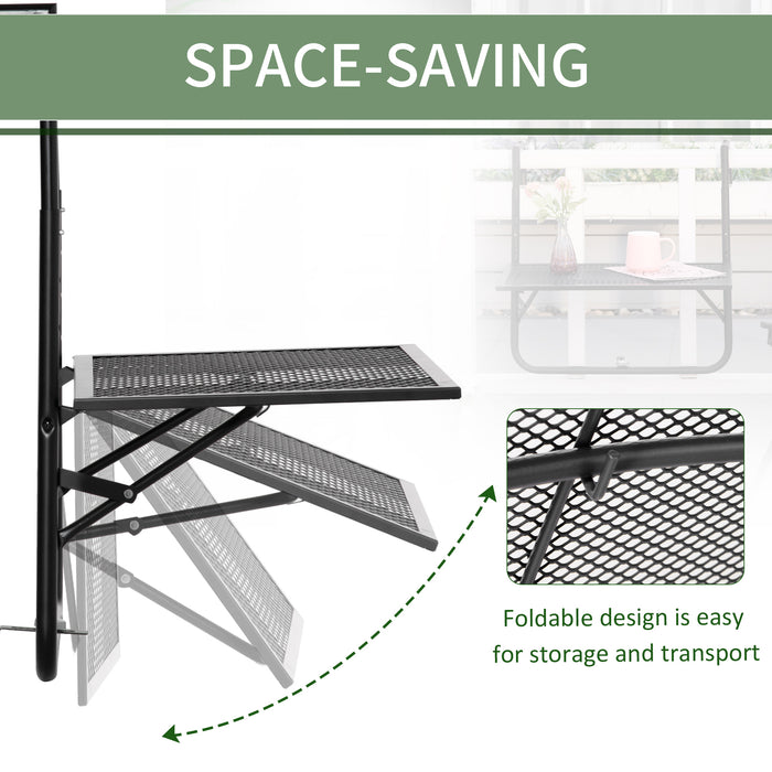 Space-Saving Balcony Hanging Table - Metal Wall Mount Desk with Adjustable Folding Design - Ideal for Patio and Garden Use