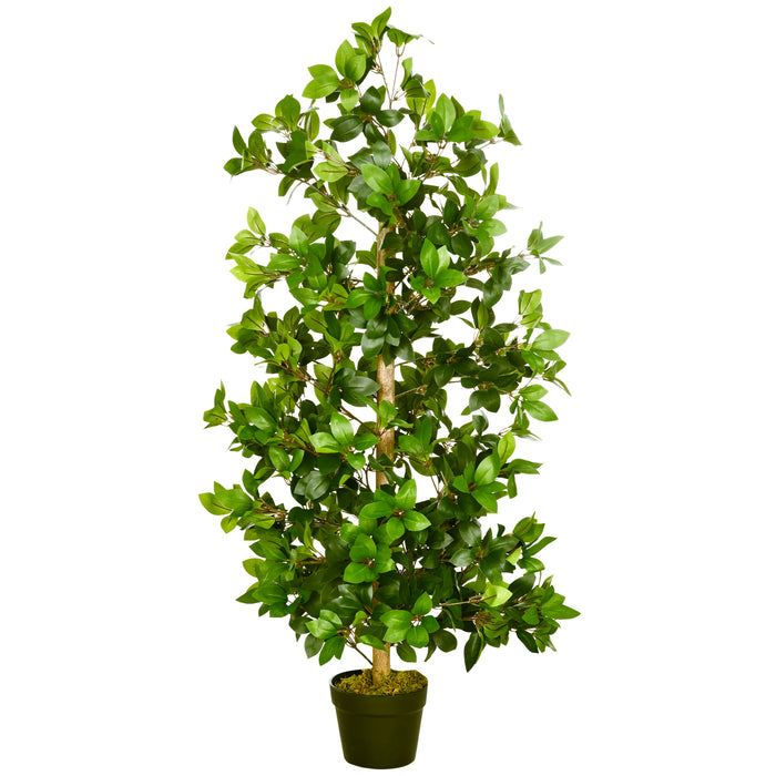 Bay Leaf Laurel Artificial Plant in Pot - Lifelike Indoor Outdoor Faux Greenery, 16x16x120cm - Enhances Home and Office Decor