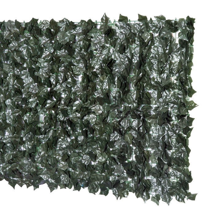 Artificial Leaf Privacy Screen Panel - Dark Green Foliage Wall, 2.4x1m - Ideal for Garden Decoration and Privacy Enhancement