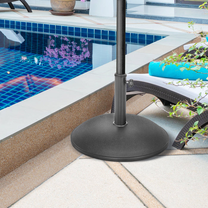 Heavy Duty 20kg Cement Parasol Base - Sturdy Round Umbrella Stand in Grey/Black - Perfect for Outdoor Patio Stability