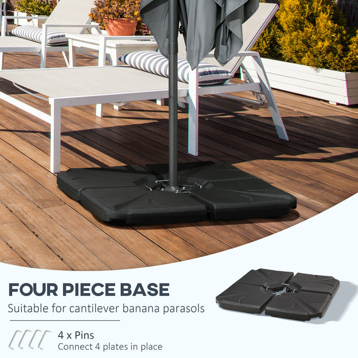 Parasol Base Stand Weights 4-Pack - Sturdy Anchor for Banana Hanging Cantilever Umbrellas - Enhances Stability & Supports Outdoor Shade Structures