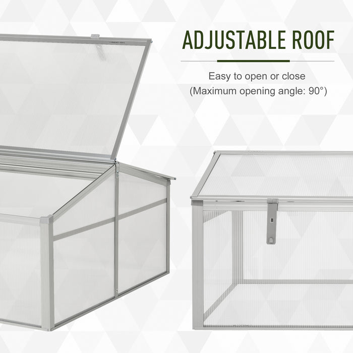 Polycarbonate Greenhouse - Durable Grow House for Flower, Vegetable Plants, and Raised Beds - Ideal for Garden Allotments and Protecting Cultivation 100x100x48cm