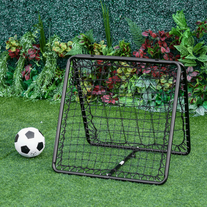 Adjustable Rebounder Net for Sports Training - Double-Sided, Angle Customization, 75x75cm Target Area - Ideal for Soccer, Baseball, Basketball Skill Improvement