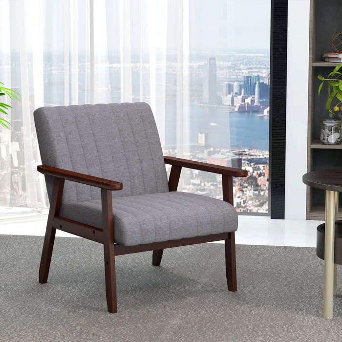 Accent Chair Duo - Upholstered Armchairs with Sturdy Wood Legs for Home Decor - Ideal for Living Room and Bedroom Comfort