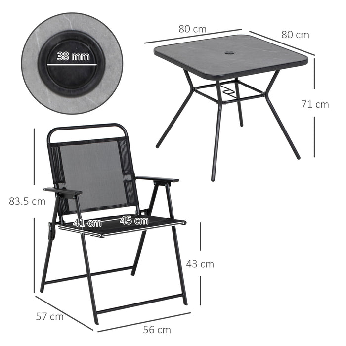 Metal Frame Patio Furniture - 5-Piece Outdoor Dining Ensemble - Ideal for Garden Parties and Al Fresco Meals