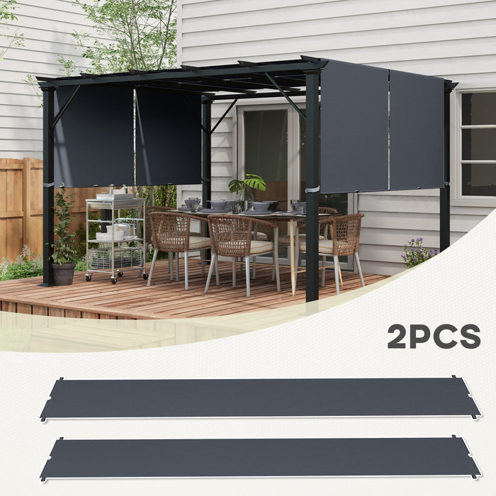 UV-Resistant Pergola Canopy 2-Pack - Easy Installation 3x3m Shade Cover in Dark Grey - Ideal for Outdoor Comfort & Sun Protection