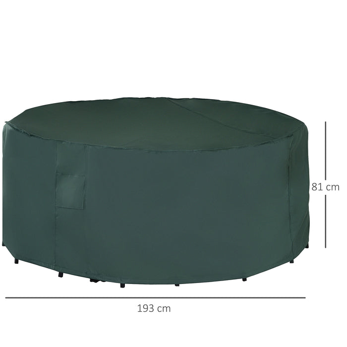 Large Round Patio Furniture Set Cover - 600D Durable Oxford Waterproof Material, Ф193 x 80H cm - Outdoor Protection for Garden Table and Chairs