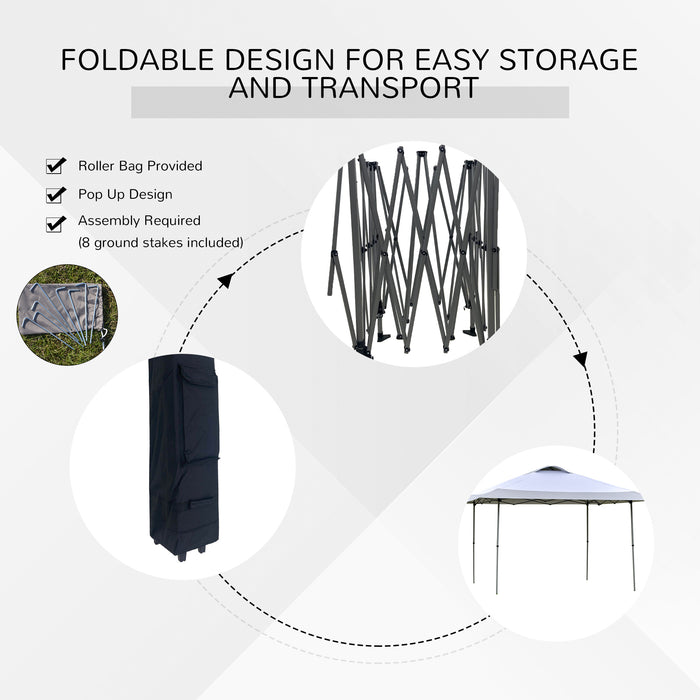 Pop-Up Canopy Gazebo - 4x4m with Roller Bag & Adjustable Steel Legs for Outdoor Events - Ideal for Parties & Gatherings, Weather-Resistant White Cover