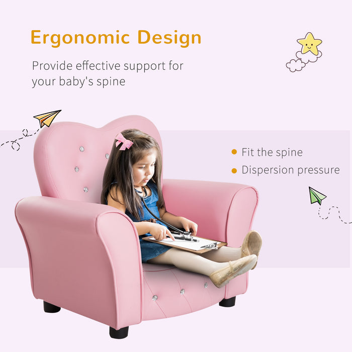 Toddler Chair Sofa for Kids - Children's Princess Pink Armchair with Comfortable Seating - Ideal for Playroom Relaxation and Play