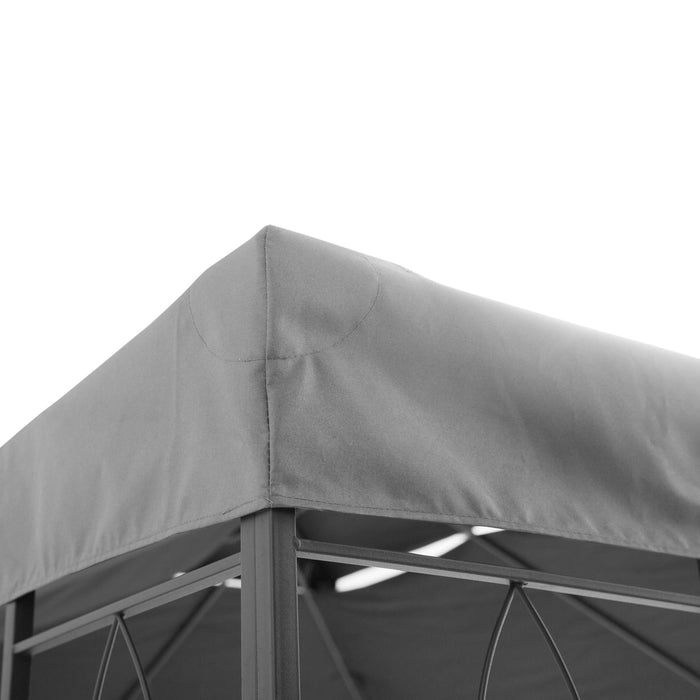 3x4m Gazebo Replacement Canopy - Dual-Tier UV Protective Top Cover for Garden Outdoor Awnings - Ideal for Sheltering Your Patio, Light Grey (Roof Only)