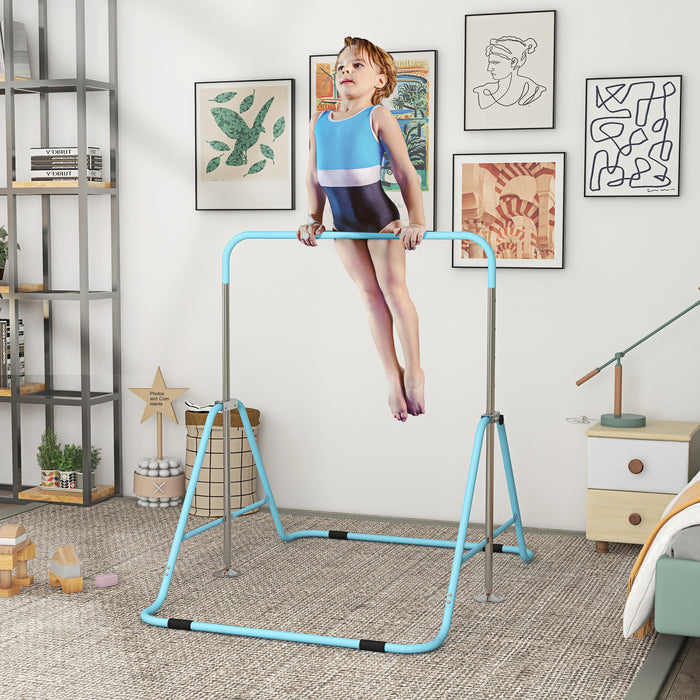 Foldable Children’s Gymnastics Bar with Adjustable Height - Sturdy Horizontal Bar for Home - Perfect for Young Gymnasts and Beginners