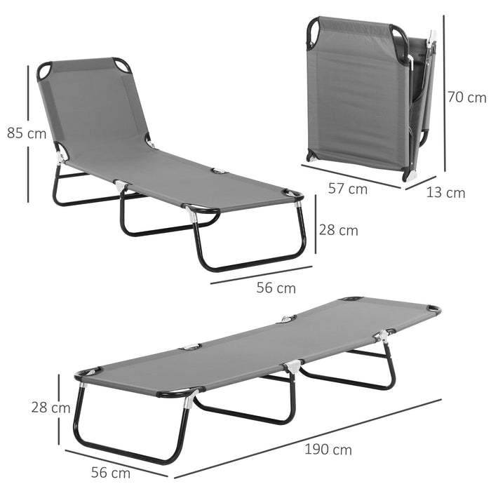 Foldable Sun Lounger Set with 5-Position Adjustable Backrest - Portable Relaxing Recliners with Lightweight Frames - Ideal for Patio, Beach or Poolside Comfort