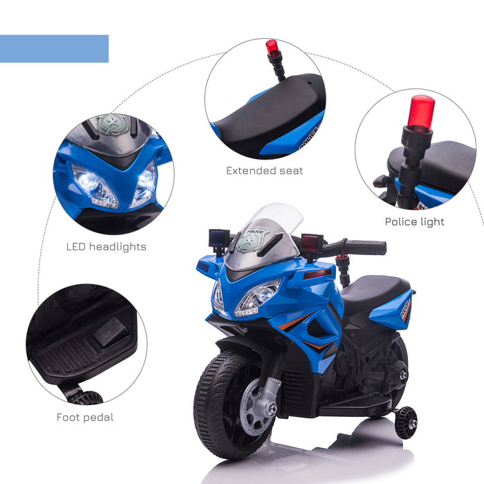 Kids 6V Electric Police Motorcycle - Ride-On Toy with Siren, Lights, Horn, and Realistic Sounds - Perfect for Toddlers Aged 18-36 Months Outdoor Fun