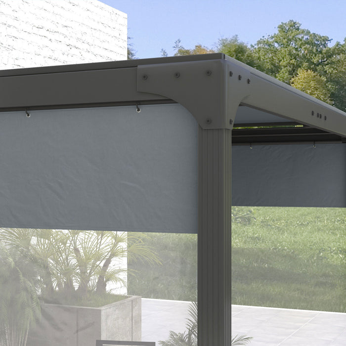 Pergola Side Panels 3x2m with Big Clear Window - 2-Pack Grey Gazebo Curtains for Outdoor Shelter - Ideal for Privacy & Protection