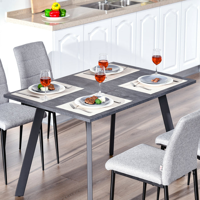 Modern Dark Grey Dining Table - Sturdy Metal Legs & Spacious Top for Home - Ideal for Kitchen, Dining Room, Living Space