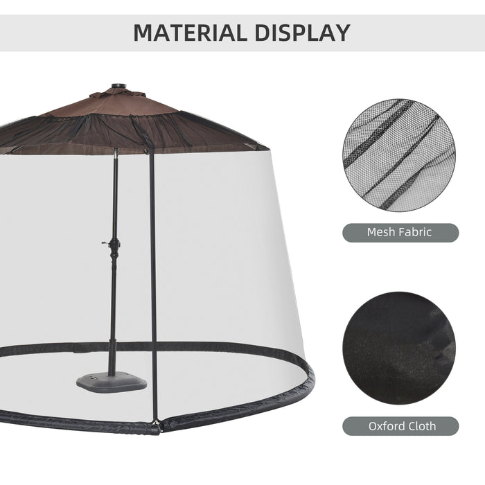 Outdoor Patio Umbrella Screen Cover - 2.3m Mosquito & Insect Net with Zipped Door - Ideal for Bug-Free Al Fresco Dining