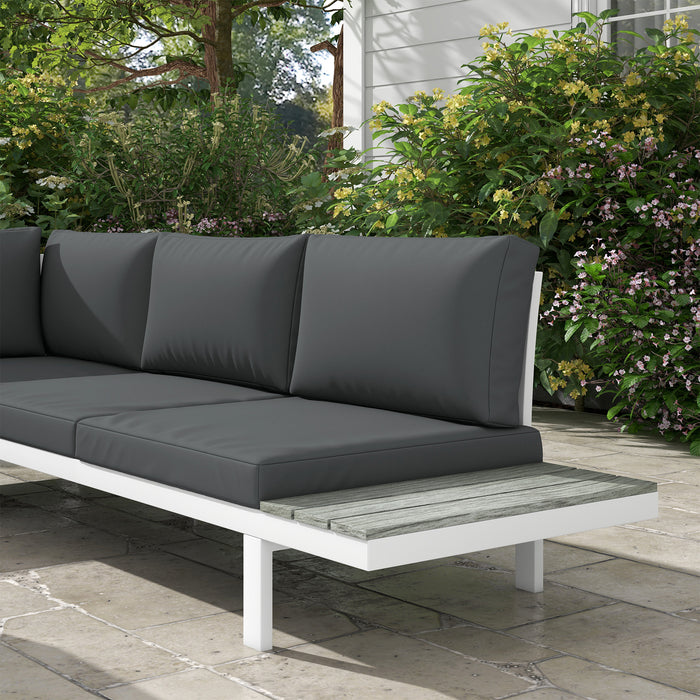 5-Level Recline Patio Garden Set - Corner Sofa & Conversation Sectional with Cushions and Coffee Table - Ideal for Outdoor Lounging and Entertaining