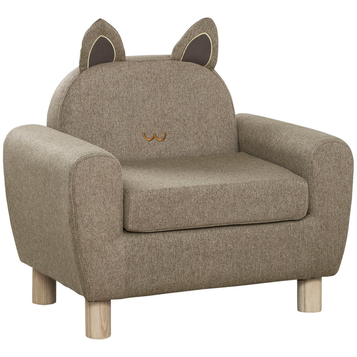 Children's Ear-Shaped Armchair - Cozy Toddler Sofa for Bedroom & Playroom - Perfect Preschool Wooden Seating Solution