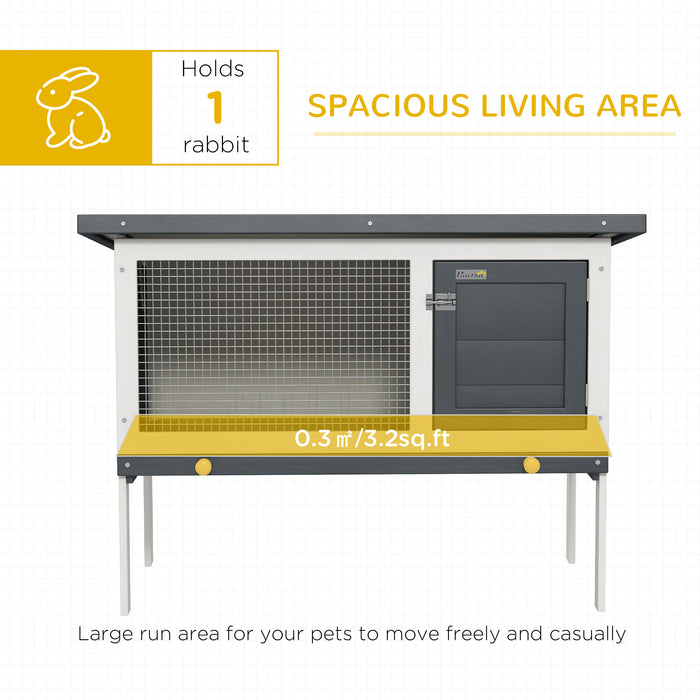 Wooden Small Animal Home - Rabbit Hutch with Pull Out Dropping Tray and Lockable Door - Sturdy Pet Shelter with Weatherproof Asphalt Roof, Ideal for Bunnies and Small Pets