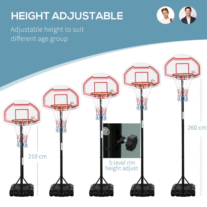 Portable Outdoor Basketball Hoop - Adjustable Height Stand with Sturdy Rim and Wheels - Ideal for Home Courts and Driveway Play