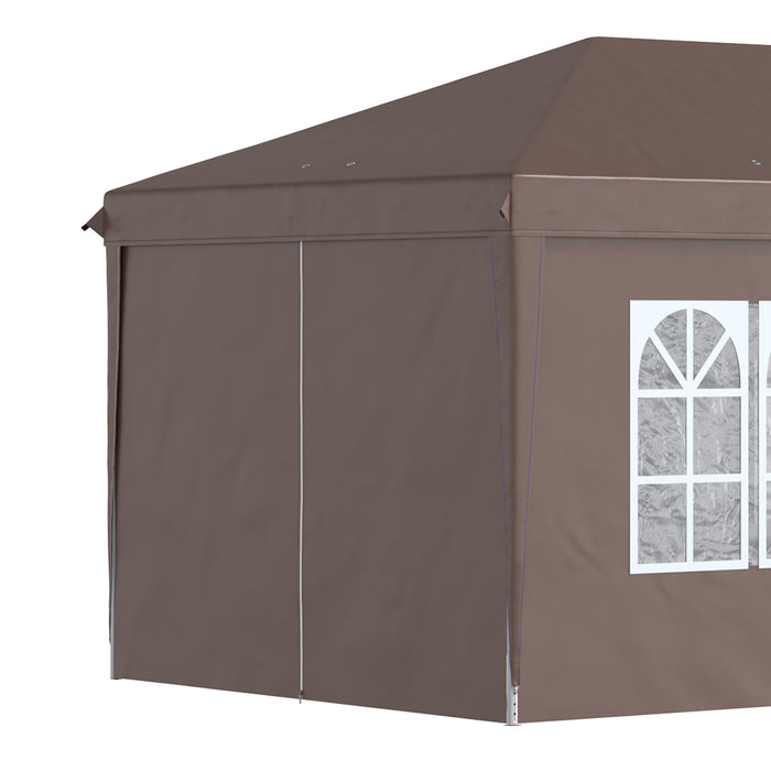 Pop Up Gazebo 3 x 6 m with Sides - Adjustable Height Event Tent with Windows, Includes Storage Bag - Ideal for Garden, Camping, Outdoor Celebrations