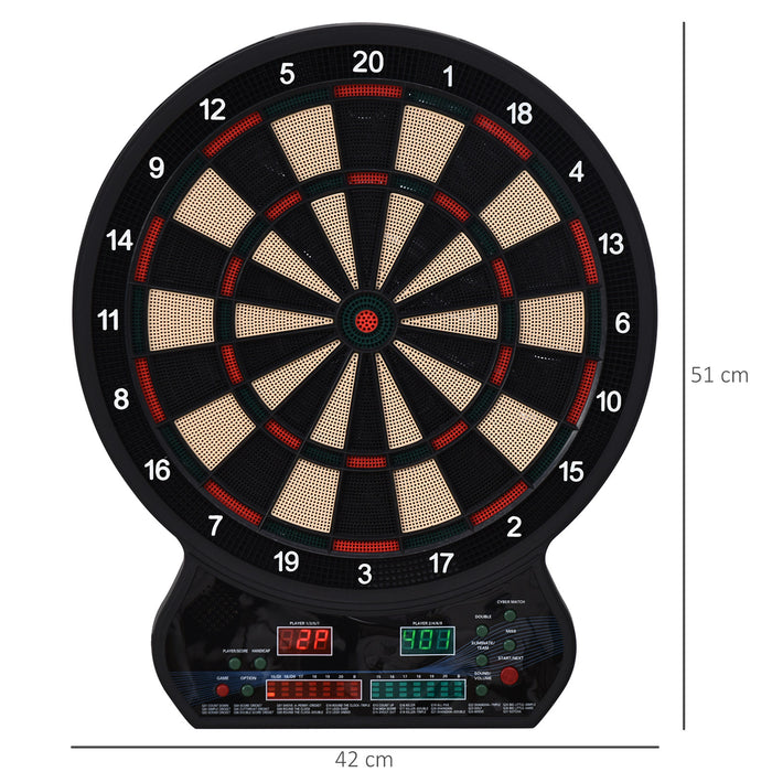 Electronic LED Dartboard with Scorekeeper - Accommodates Up to 8 Players with 27 Variations, Includes 12 Darts & 30 Tips - Ideal for Family Entertainment & Office Leisure Activities