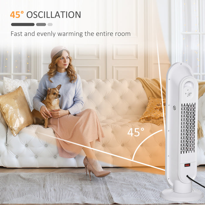 Ceramic Indoor Tower Space Heater with Oscillation - Remote Controlled, Timer & Safety Features, 1200W/2000W Power - Ideal for Home Heating & Safety Conscious Users