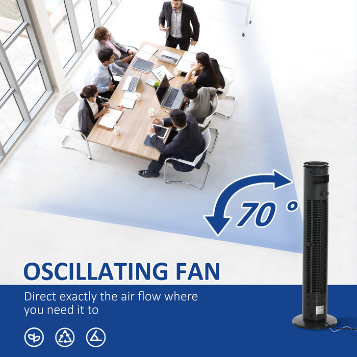 Freestanding 30-Inch Tower Fan with LED Display - 3 Speed Settings, 70° Oscillation, 10-Hour Timer, 3 Modes - Includes 5M Remote Control for Convenient Cooling