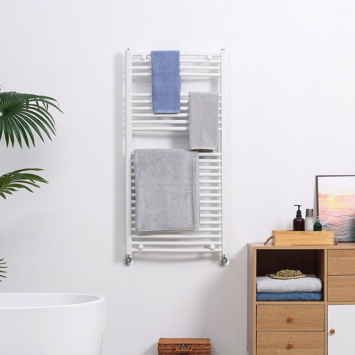 Hydronic Ladder Radiator Towel Warmer - Straight 600x1200mm Central Heating Bathroom Towel Rail - Cozy & Dry Towels for Home Comfort