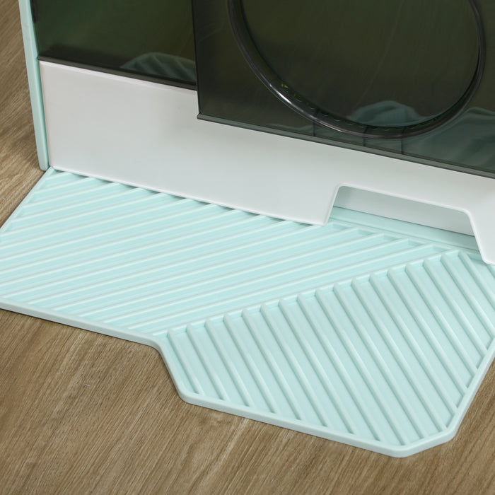 Hooded Cat Litter Box with Scoop - Durable Light Blue Enclosure with Odor Control - Perfect for Privacy & Easy Cleaning