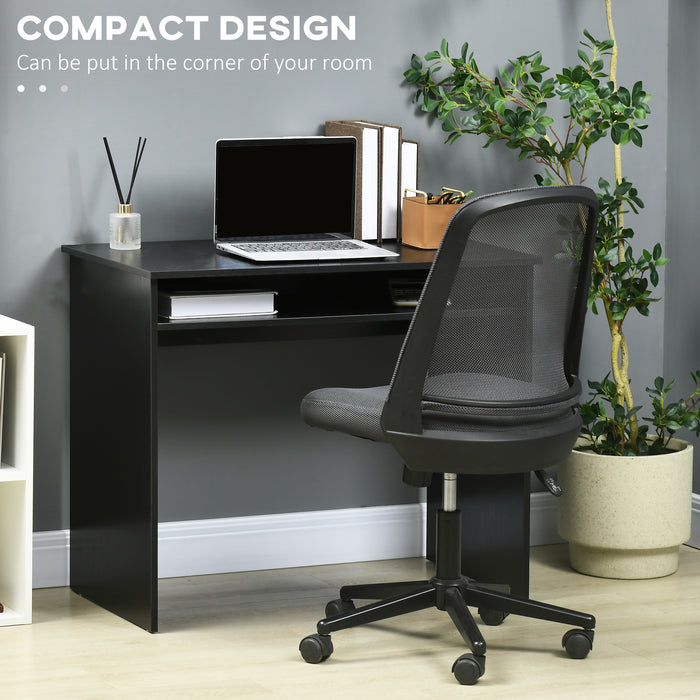 Multipurpose Desk with Built-in Storage - Sturdy Computer & Writing Workstation with Organizing Shelf - Ideal for Home Office and Study Area 90cm Width