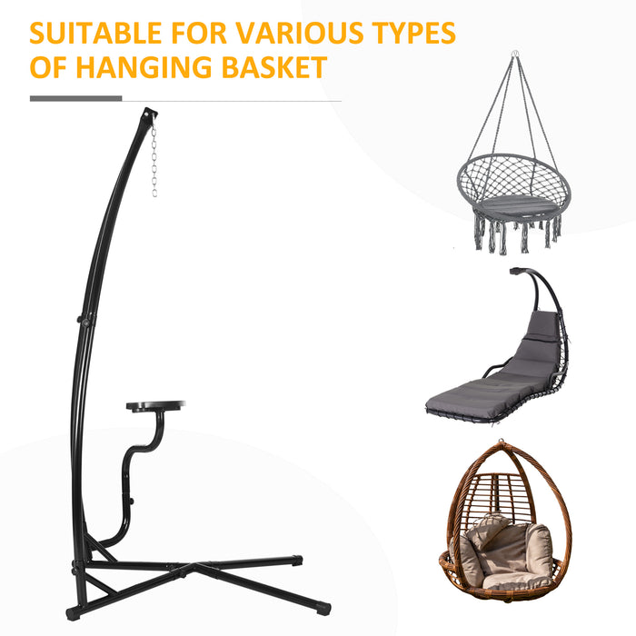 Heavy Duty Metal C-Stand for Hammock Chairs - Durable Construction Porch Swing Stand for Indoor/Outdoor Relaxation - Ideal for Patio, Deck or Backyard Lounging