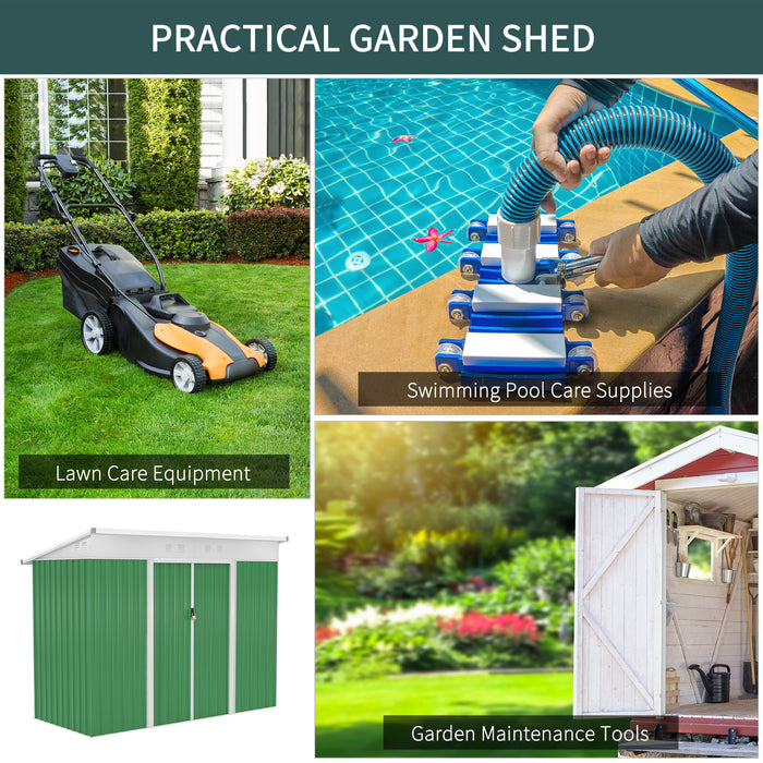 Garden Storage Shed with Sliding Door - 7.6x4.3 ft, Ventilation Window & Sloped Roof for Gardening Tool Organization - Ideal for Outdoor Equipment Protection and Space Management