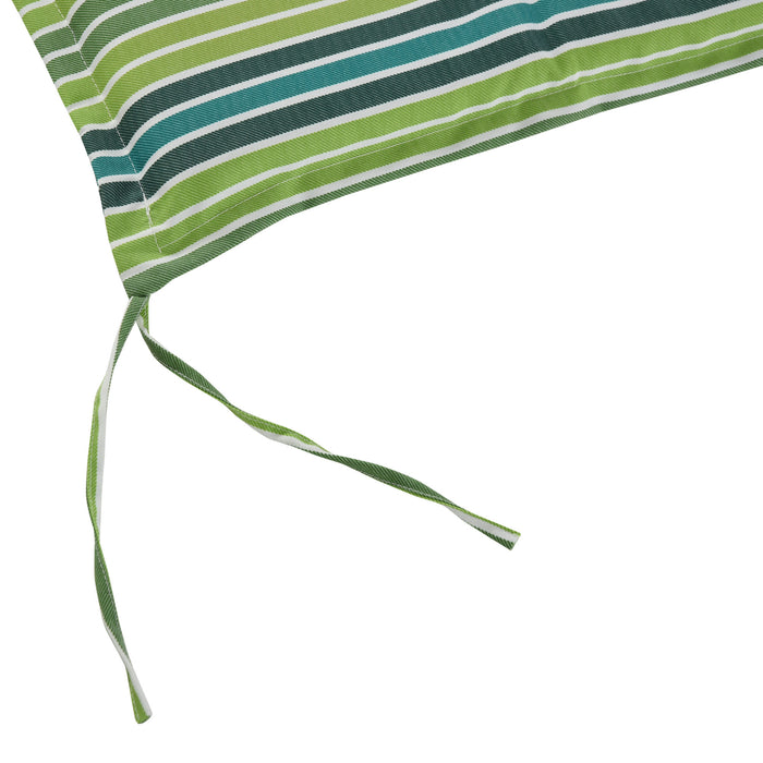 Outdoor Rattan Furniture Cushion Set - Polyester Seat Pads with Green Stripes, Set of 2 - Comfort for Patio Conversation Chairs