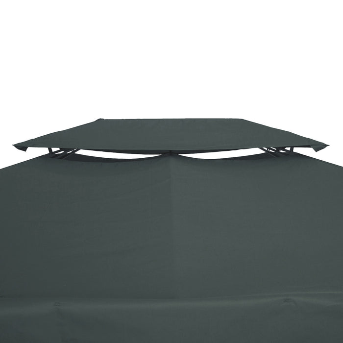 3x4m Gazebo Replacement Canopy - UV-Protective 2-Tier Roof Top for Garden Patio - Ideal for Outdoor Sun Shelter, Deep Grey (Top Only)