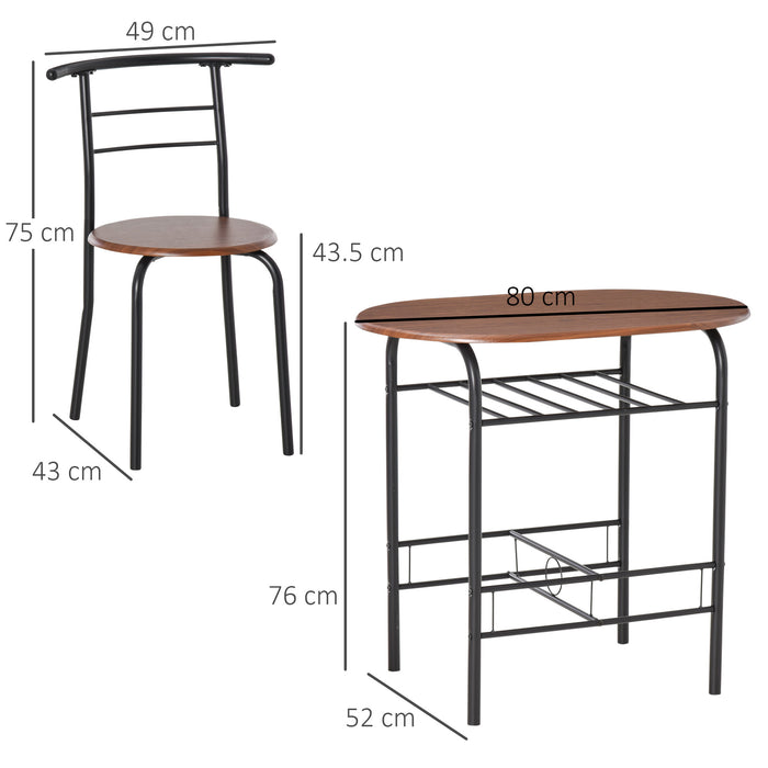 MDF 2 Person Dining Set - Compact 2-Seater Bar Stool and Table Combination - Ideal for Small Spaces and Couples Dining