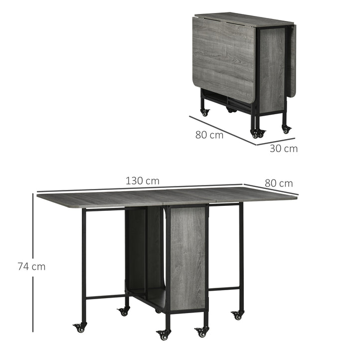 Mobile Drop Leaf Table - Versatile Folding and Extendable Kitchen/Dining Solution with Wheels & Storage - Ideal for Small Spaces & Apartments