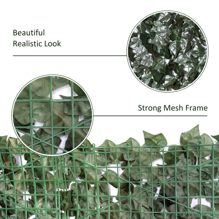 Artificial Leaf Privacy Fence Screen - 3x1.5m Dark Green Foliage Decoration - Ideal for Backyard, Balcony, and Wall Coverage