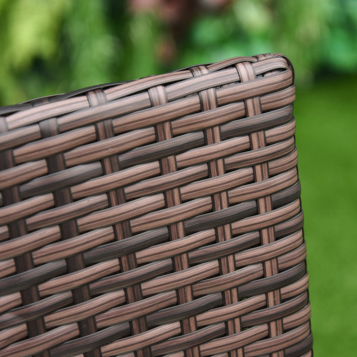 Outdoor Rattan Dining Chair - 2-Seater with Armrests and Cushions in Mixed Brown - Ideal Garden Patio Furniture for Relaxation