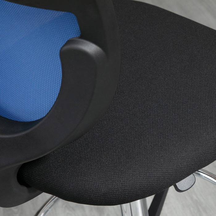 Ergonomic Drafting Chair - Swivel Mesh Draughtsman Stool with Lumbar Support and Adjustable Foot Ring - Armless Design for Standing Desks, Dark Blue